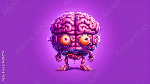 Wallpaper Mural A cartoon brain with a big mouth and open eyes. Torontodigital.ca