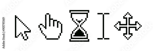 Cursor pixel icon. Computer cursor pixel