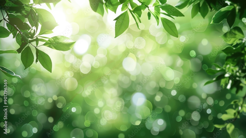 Blurry background with green leaves Blurry background with green leaves