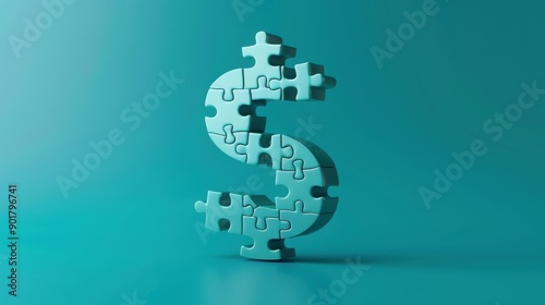 A creative representation of a puzzle piece dollar sign, symbolizing financial concepts and problem solving in economics.