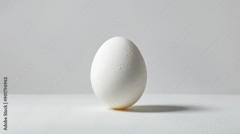 Boiled egg against white backdrop Boiled egg against white backdrop
