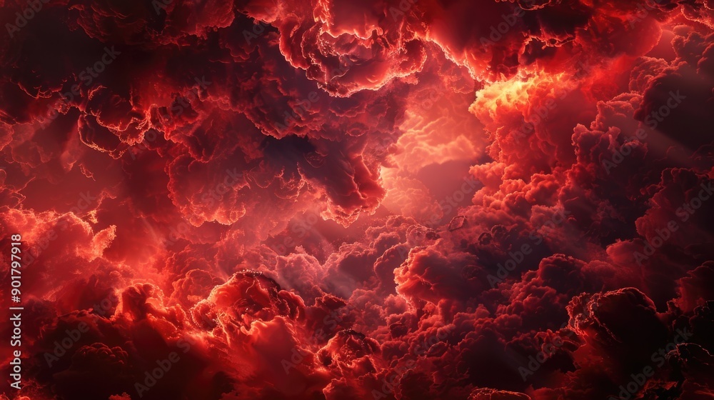 Intense Red Cloudscape: Abstract Fiery Sky Background Intense Red Cloudscape: Abstract Fiery Sky Background