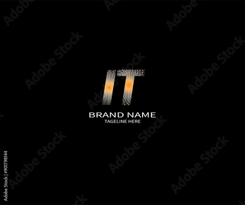 IT letter logo design on black background. IT creative initials letter logo concept. IT unique design