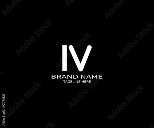 IV letter logo design on black background. IV creative initials letter logo concept. IV unique design.