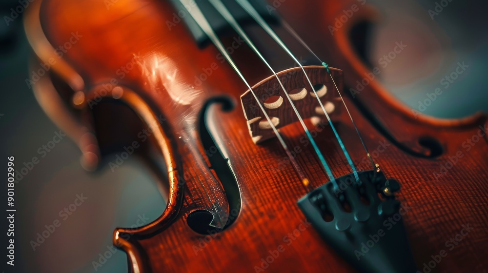 Macro shot of a violin's strings. Macro shot of a violin's strings.