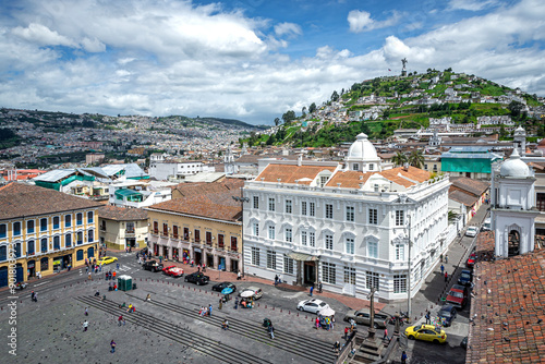 Image of Quito, with its beautiful streets, rooftops and colonial style. Quito was the first city to be named 