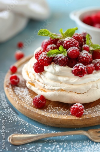 Meringue Dessert With Red Currants