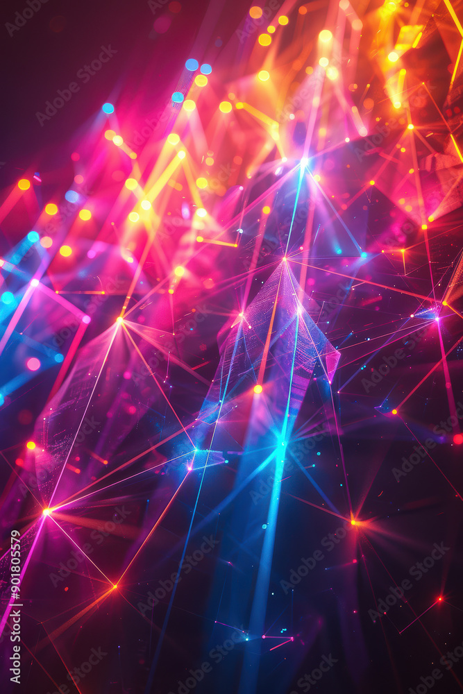 Abstract Neon Lines with Holographic Effects Abstract Neon Lines with Holographic Effects