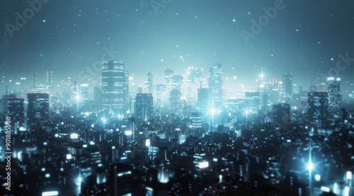 Futuristic Cityscape at Night