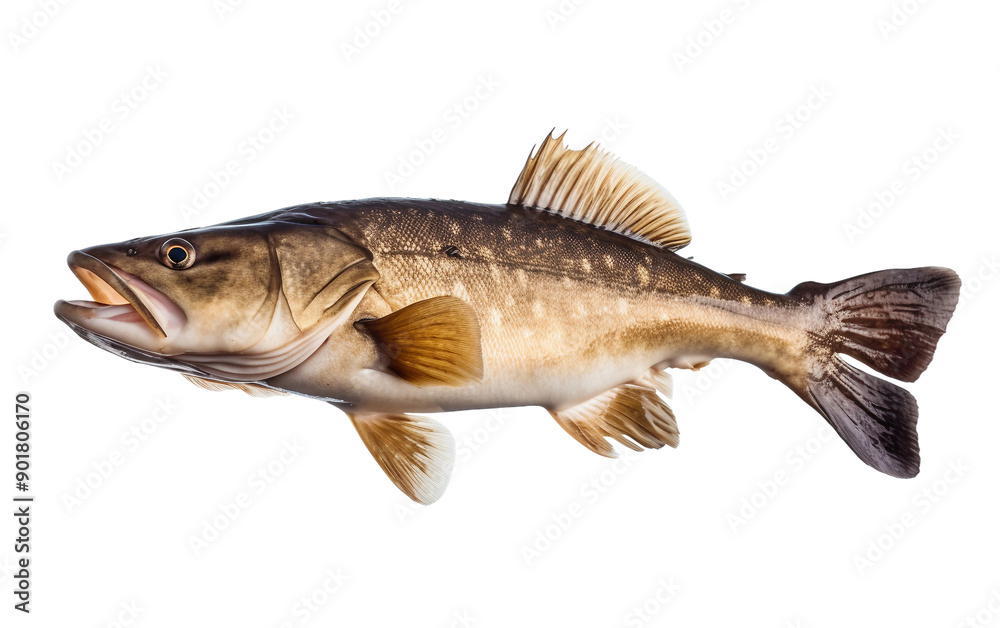 This image showcases a detailed side view of a freshwater fish featuring a streamlined body, prominent dorsal fin, and a speckled pattern, highlighting its natural aquatic beauty. This image showcases a detailed side view of a freshwater fish featuring a streamlined body, prominent dorsal fin, and a speckled pattern, highlighting its natural aquatic beauty.