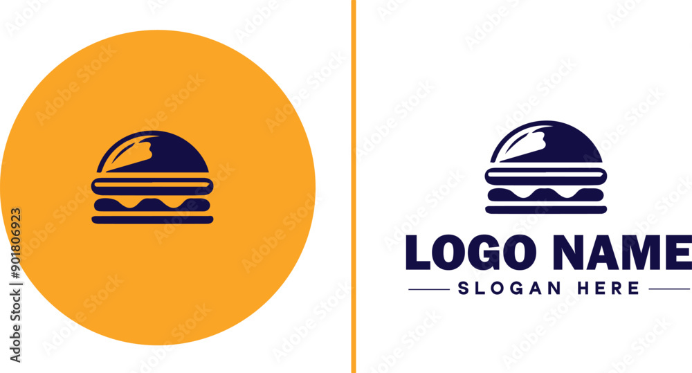 Fototapeta premium Restaurant icon Eatery Bistro Diner flat logo sign symbol editable vector