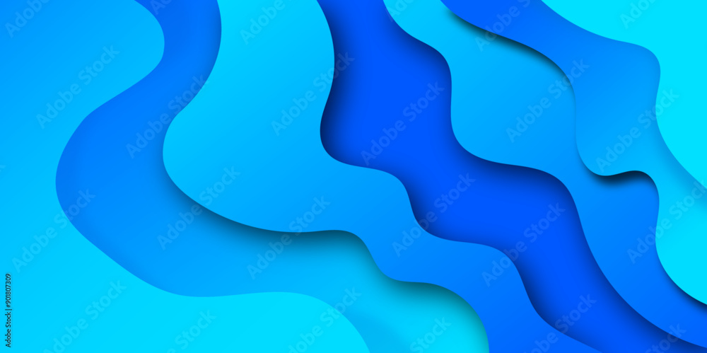 Abstract background in paper cut style with blue colors for web design. Abstract background in paper cut style with blue colors for web design.