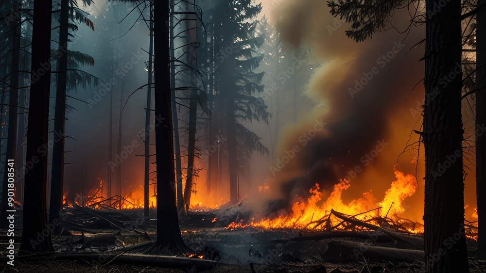Fototapeta premium fire in the forest
