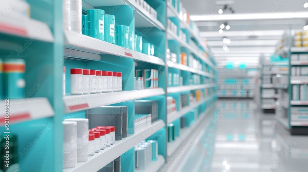 A large empty store with shelves full of products A large empty store with shelves full of products