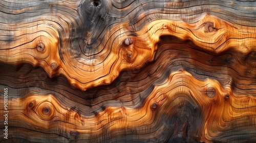 Wallpaper Mural Wooden surface with a captivating pattern of knots and grains, showcasing the beauty of nature's artistry Torontodigital.ca