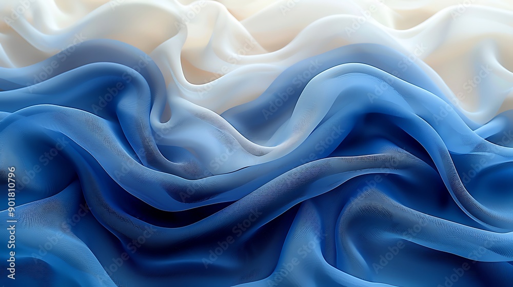 Obraz premium a close up of a blue and white fabric.