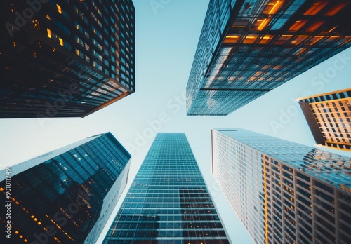Skyscrapers Viewed From Below in City