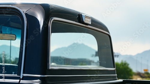 Rear window on a truck