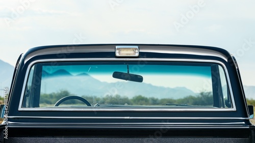 Rear window on a truck