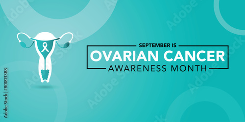 Ovarian cancer awareness month is observed every year in september. September is ovarian cancer awareness month. Vector template for banner, greeting card, poster with background. Vector illustration.