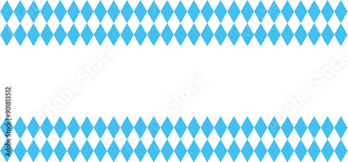 Bavarian Oktoberfest seamless pattern with blue and white rhombus Flag of Bavaria Oktoberfest blue checkered background Wallpaper Vector old diamonds background