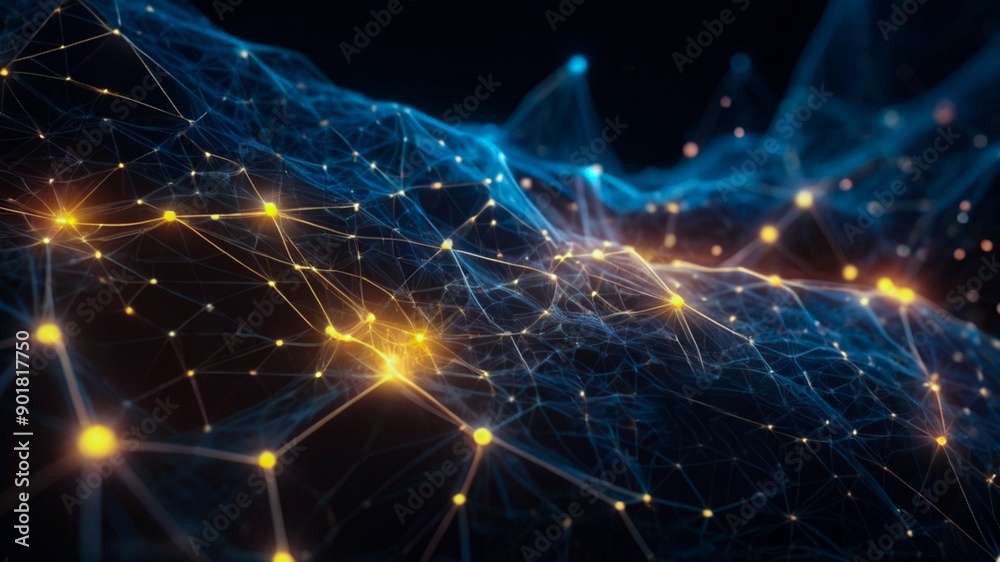 Fototapeta premium High-Resolution Data Technology Background with Connecting Dots and Lines