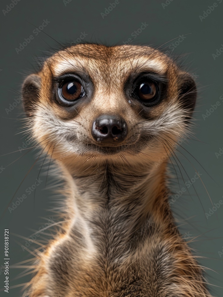 Fototapeta premium Close-Up Portrait of a Curious Meerkat