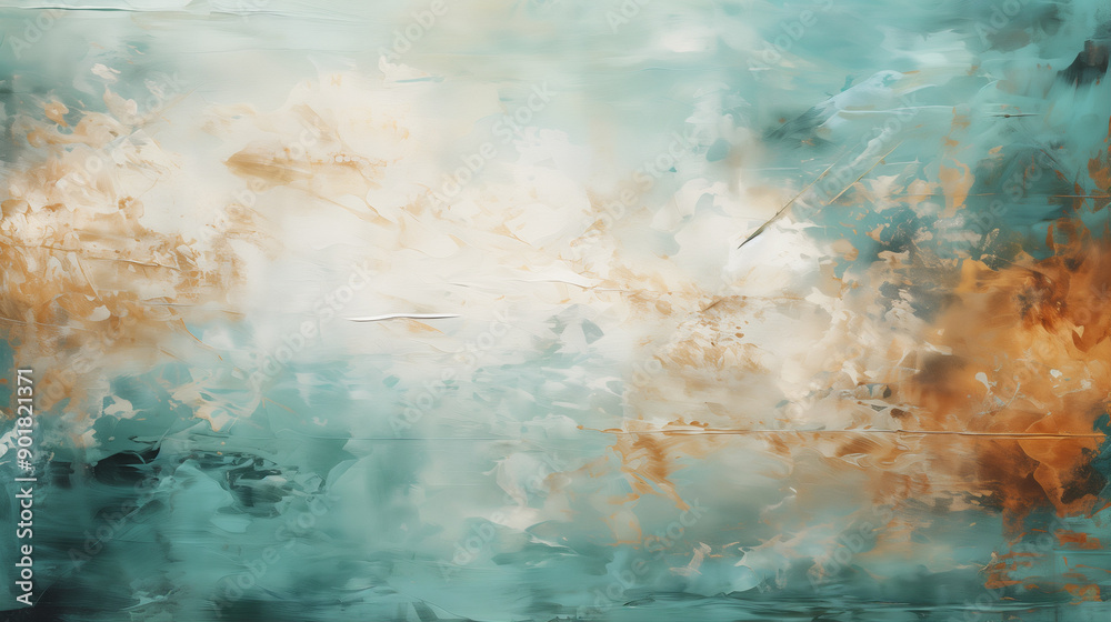 Teal and Copper Abstract Textured Painting Teal and Copper Abstract Textured Painting