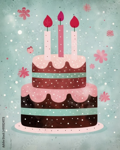 Birthday Cake With Three Candles
