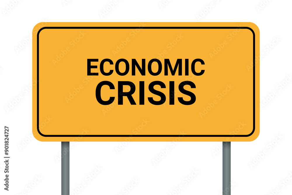Economic crisis concept on sign board transparent background. Economic crisis concept on sign board transparent background.