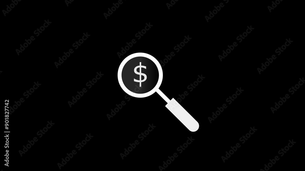 Dynamic Search Bar Icon Animation with Animated Dollar Sign Effect – Versatile for Financial Services, Retail, and Online Marketplaces Dynamic Search Bar Icon Animation with Animated Dollar Sign Effect – Versatile for Financial Services, Retail, and Online Marketplaces
