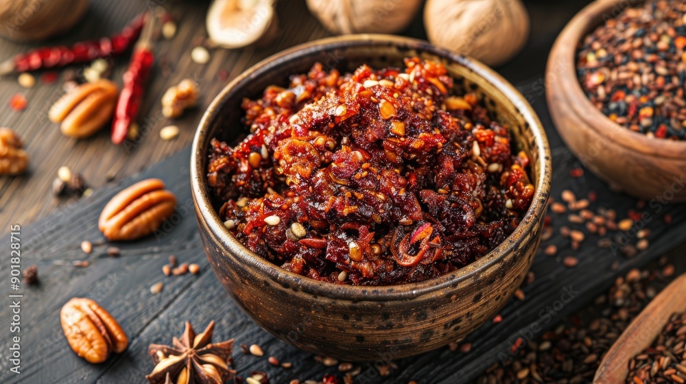 Turkish Pestil Sun Dried Fruit Pulp with Sesame Seeds and Walnuts Turkish Pestil Sun Dried Fruit Pulp with Sesame Seeds and Walnuts