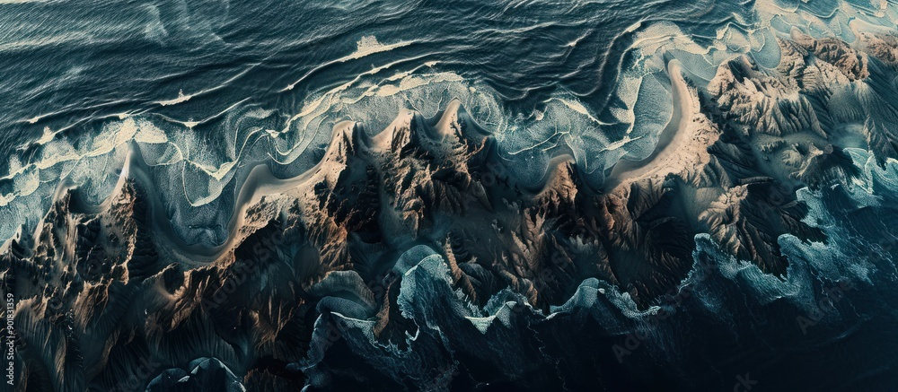 Aerial view of a beautiful island sea on the coast background wallpaper AI generated image Aerial view of a beautiful island sea on the coast background wallpaper AI generated image