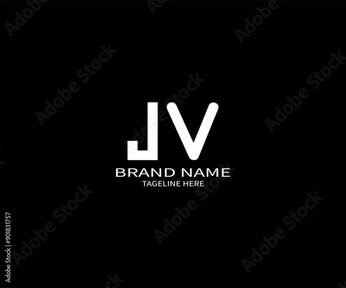 JV letter logo design on black background. JV creative initials letter logo concept. JV unique design.