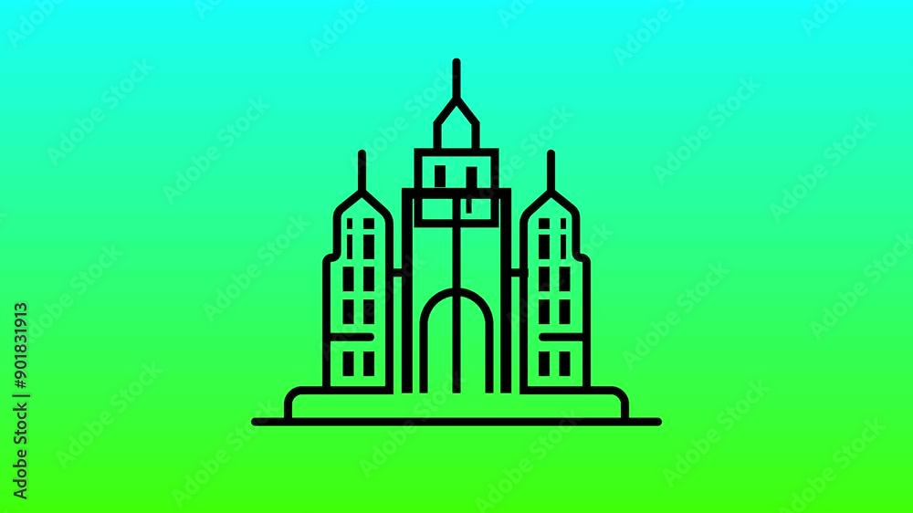 Elegant and Modern Travel Icon Animation Showcasing a Tower Symbol with Playful Motion Graphics Ideal for Travel Vlogs, Tourism Promotions, and Online Advertising Campaigns Elegant and Modern Travel Icon Animation Showcasing a Tower Symbol with Playful Motion Graphics Ideal for Travel Vlogs, Tourism Promotions, and Online Advertising Campaigns