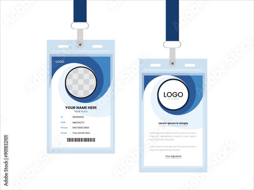 Clean and Simple id Card Layout. Corporate id card Card Template