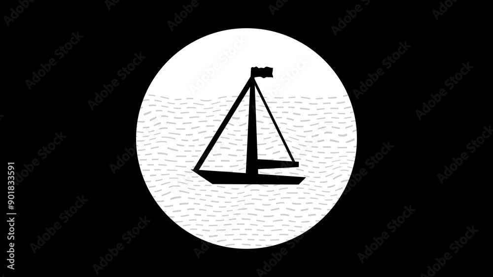 Captivating Travel by Boat Icon Animation Showcasing a Graceful Sailing Motion with Intricate Wave Patterns Perfect for Marine and Tourism Applications Captivating Travel by Boat Icon Animation Showcasing a Graceful Sailing Motion with Intricate Wave Patterns Perfect for Marine and Tourism Applications