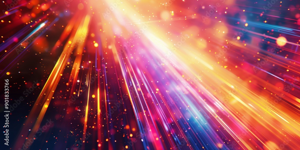 Fototapeta premium Abstract Light Streaks in Vibrant Rainbow Colors 