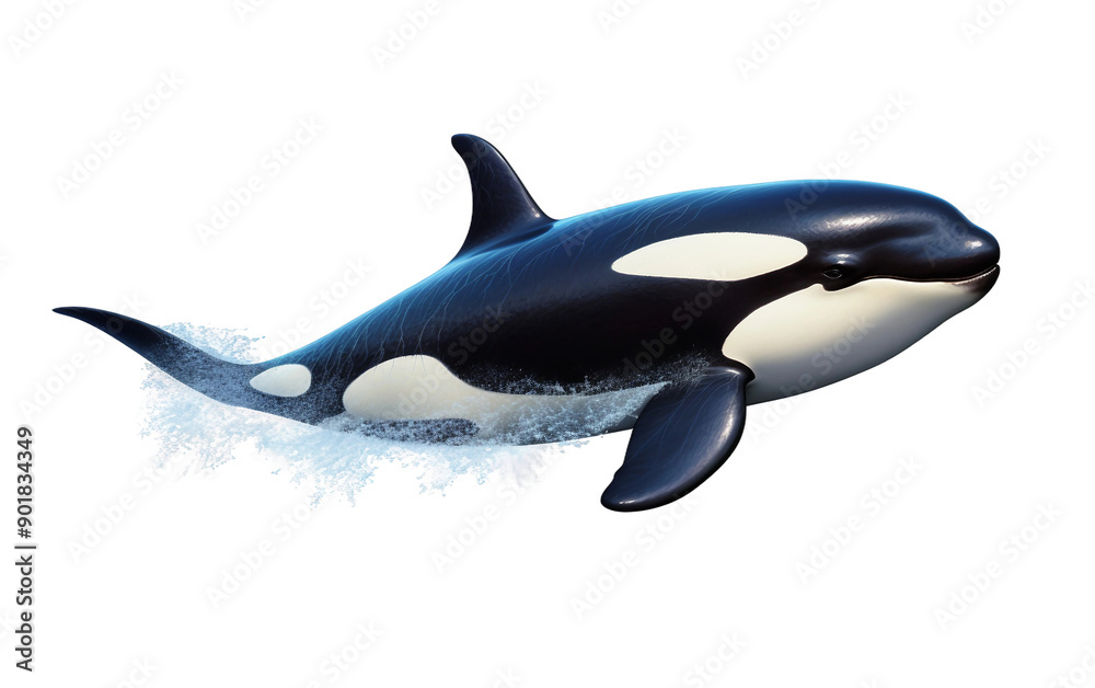 Obraz premium Majestic orca with sleek body, perfect for marine and ocean-themed projects.