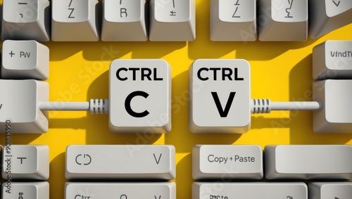 Copy and Paste Keyboard Keys Illustration