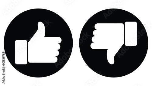 like and dislike icons vector design for app, web, poster.
isolated on white bg.