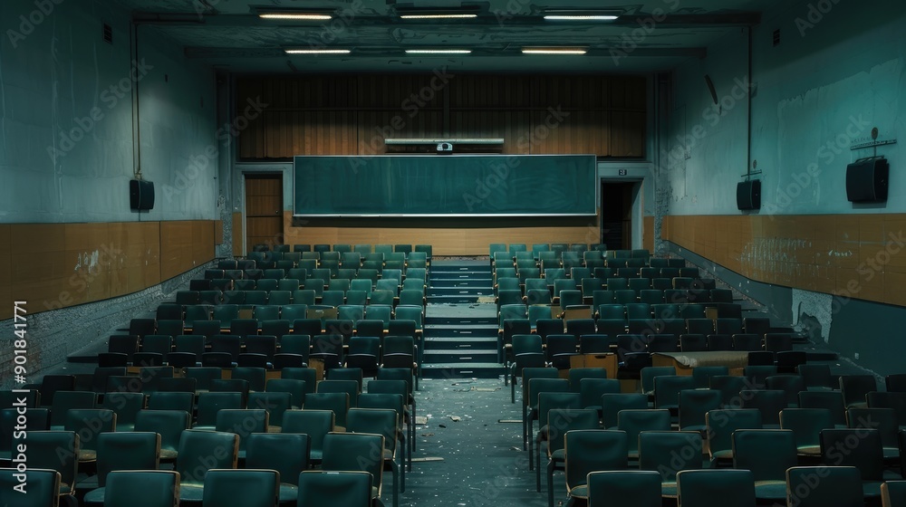 Naklejka premium Empty School Classroom Lecture Hall