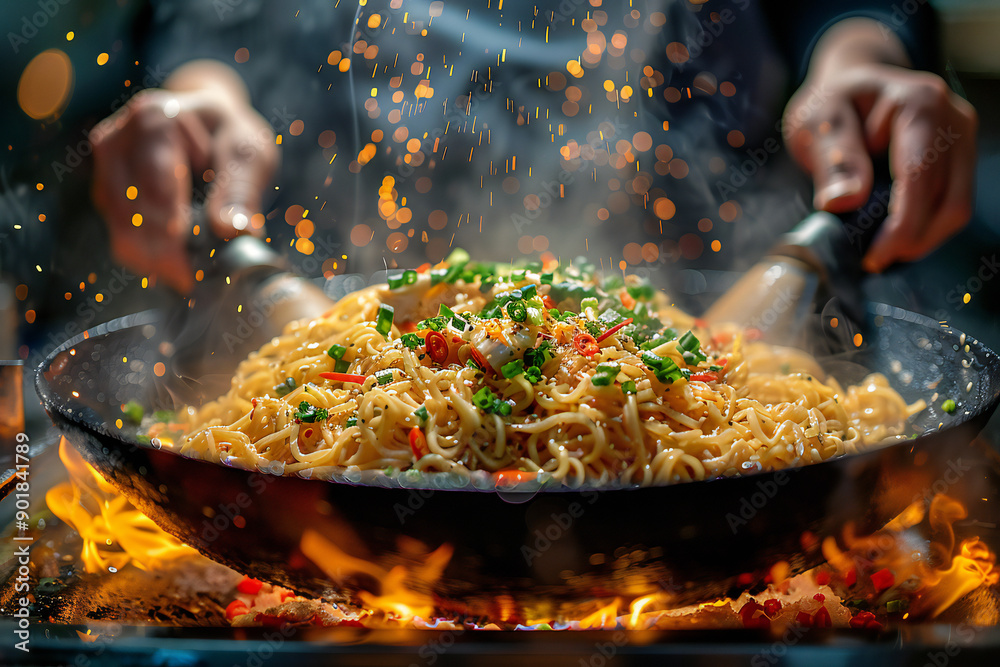 Chef Making Noodles Chef Making Noodles