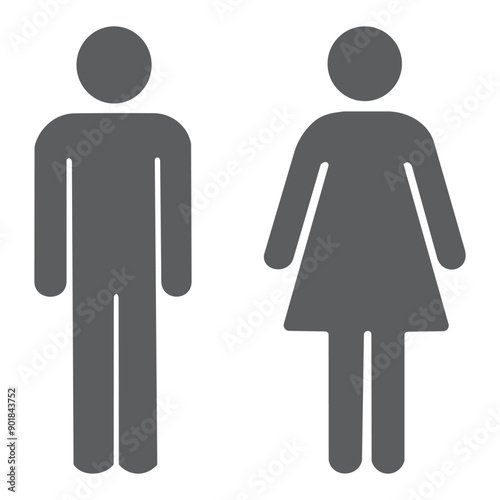 Male and female sign Icon vector, symbol. Bathroom, restroom, toilet, WC male female symbol