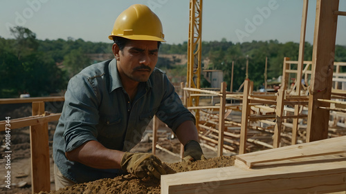 man working on a costruction site photo