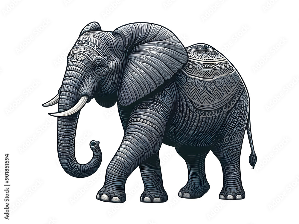 Fototapeta premium black Elephant vector illustration design isolated on a transparent background