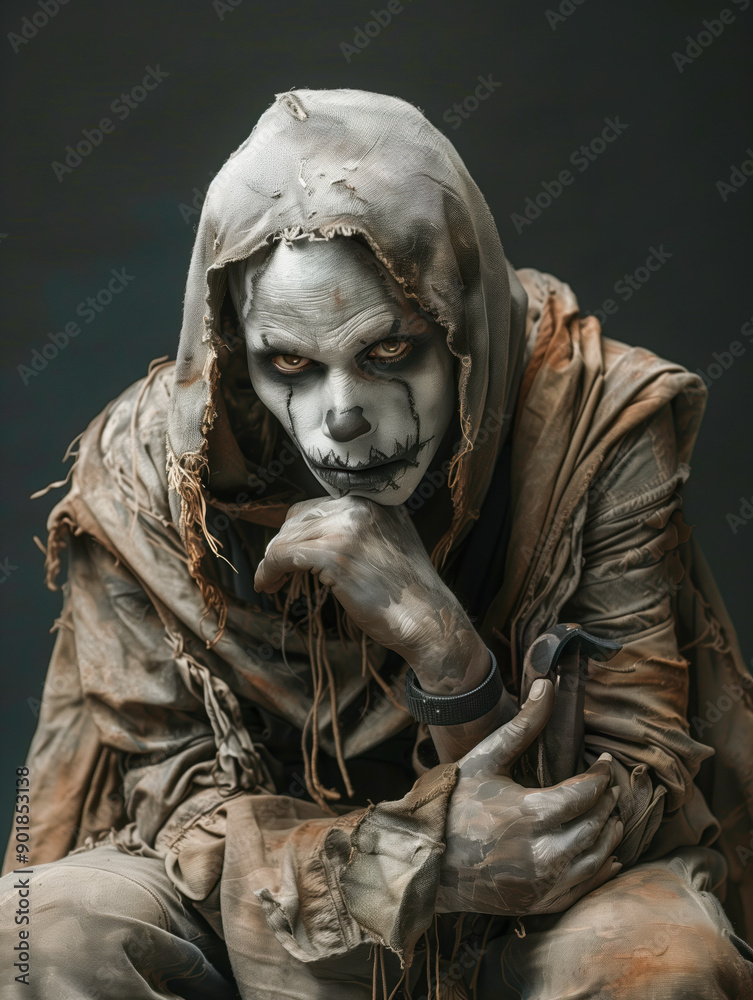 Front view spooky character posing Front view spooky character posing