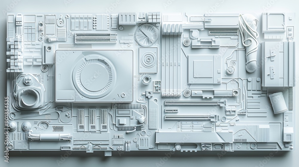 Obraz premium Innovative Big Data Technology and Cyber Security Concept in Intricate Paper Art Design