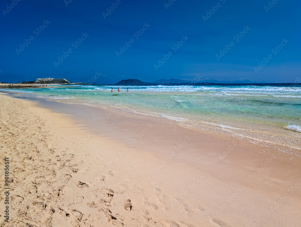 Aerial view of Dunas de Corralejo beach in Fuerteventura, Canary Island Aerial view of Dunas de Corralejo beach in Fuerteventura, Canary Island