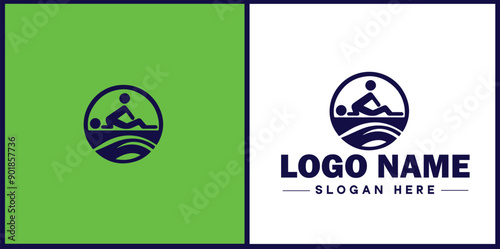 Massage therapy icon Bodywork Manual therapy Therapeutic massage flat logo sign symbol editable vector